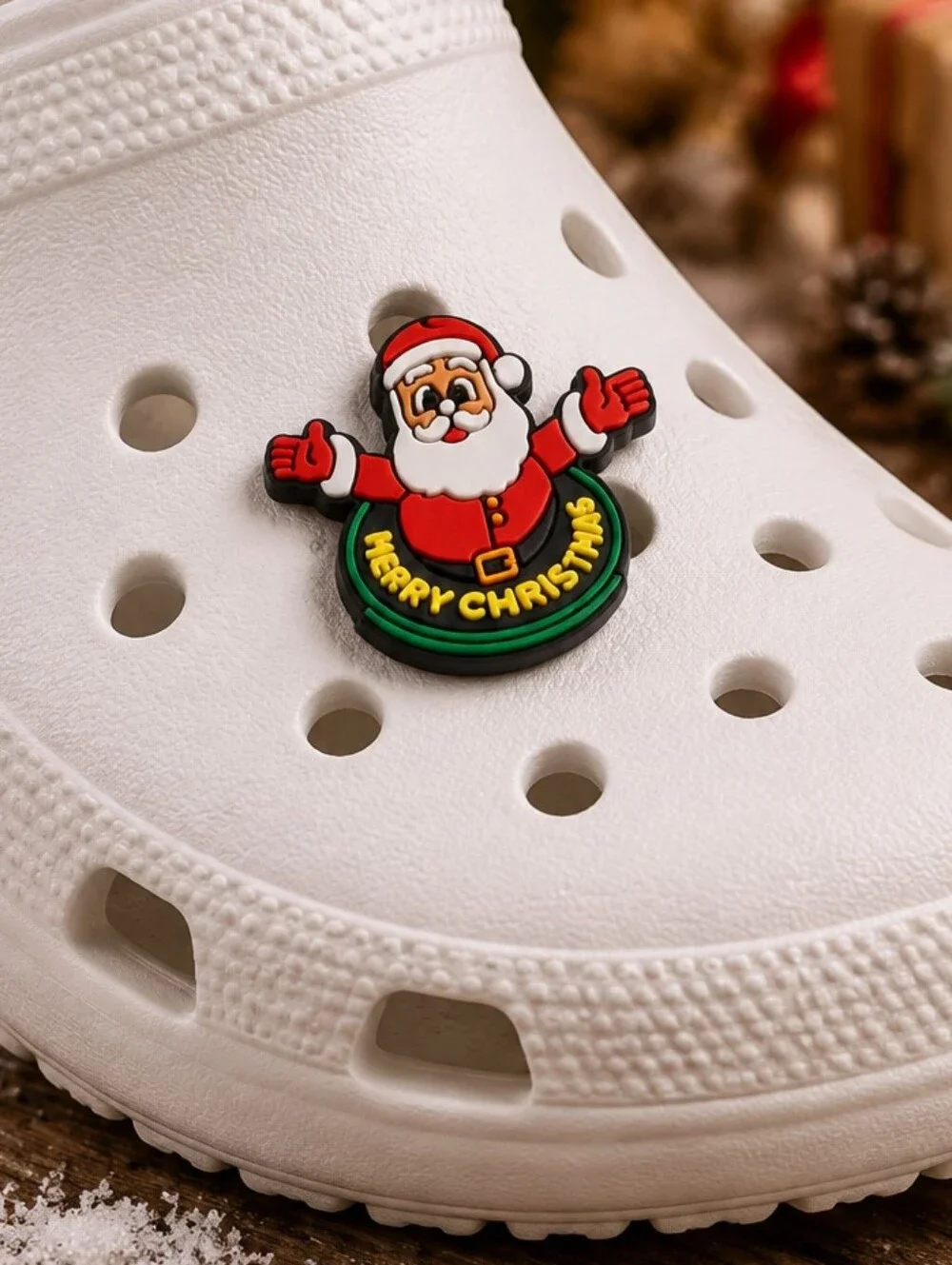 Merry Christmas Santa Croc Shoe Charm Festive Holiday Message Xmas Jibbitz Style